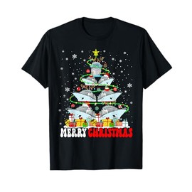Merry Christmas Reindeer Elf Santa Cruise Ships Xmas Tree T-Shirt