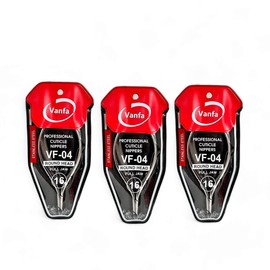 Vanfa Cuticle Nippers, Cuticle Trimmer, Professional Cuticle Cutter - Extremely Sharp - Stainless Steel - Round Head - Single Spring - VF04 Jaw #16 (Pack of 3)