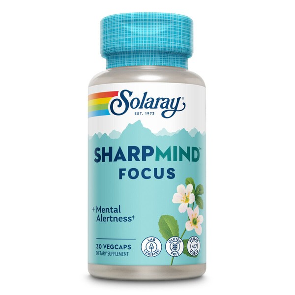 Solaray SharpMind Focus, Mental Alertness Nootropic Supplement, Memory Support,