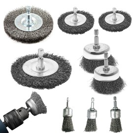 ZPSNDP 9 Piece Wire Brush Set, Wire Brush, Cordless Screwdriver, Drill Brush Attachment, Steel, Alloy Steel, Medium, for Polishing, Grinding, Rust Removal and Deburring