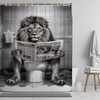 LKFBSC Funny Lion Shower Curtain, Fancy Humor Leo Animal on