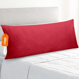 Cheer Collection Body Pillow - Extra Soft Full Body Pillow for Adults - Side Sleeper Body Pillow - Plush 20x54 Throw Pillow for Bed or Couch Decor - Maroon