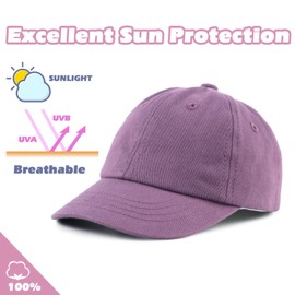 XIAOHAWANG Classic Kids Baseball Hat for Girl Cotton Baby Sun Hat Summer Toddler Boys Baseball Cap (Deep Purple, 54cm)