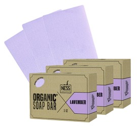 Ness Mens Soap Bar - Lavember Scent - Natural Soap For Men - Mens Bar Soap With Organic Ingredients & Essential Oils - Moisturizing Bar Soap - Handmade In The USA, Cruelty Free, Vegan - 3 Pack