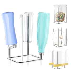 XILIMEN Water Bottle Drying Rack Reusable Bottle Rack Dryer Kitchen Stand Holder Non Slip Countertop Baby Bottle Drying Rack Water Cup Drying Rack for Plastic Bags, Bottles and Cups Silver