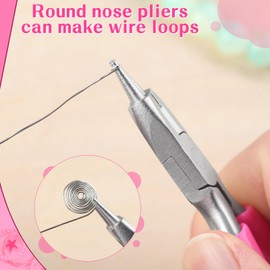 SPEEDWOX 3 Inch Mini Pliers Mini Round Nose Pliers with Cutter Wire Looping Pliers Looper Pliers for Jewelry Making Wire Bending Pliers Jewelry Pliers Tool Tiny Pliers Micro Round Pliers Small Pliers