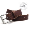 Nickel Smart Roan Mountain Brown Leather Belt - 40"