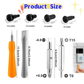 Doorbell Screwdriver Kit,Replacement Install for Ring Video Doorbell 1/2/3/4 and Pro/Elite Circular Doorbell Safety Screws（with 40 Screws）