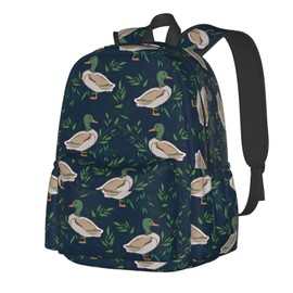 cfpolar 17 Inch Backpack Cute Farm Animal Mallard Duck Laptop Bag Shoulder Bag School Bookbag Casual Daypack For Boys Girls