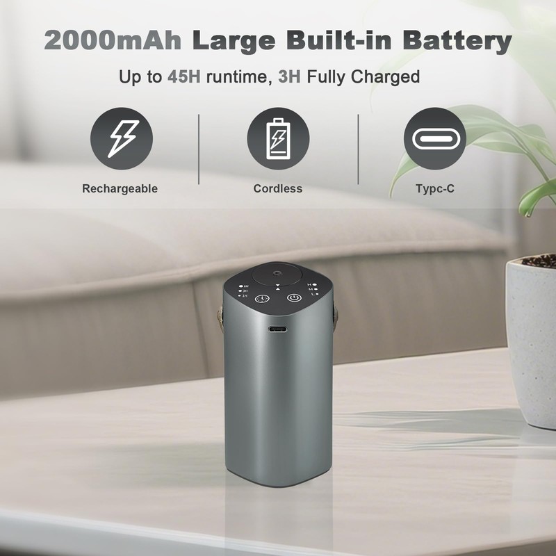 Waterless Essential Oil Diffuser for Car & Home，Aromatherapy Diffuser with