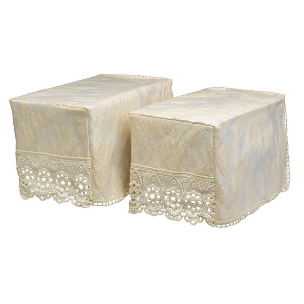 Classic Home Store Traditional Jacquard Macrame Pair of Square Arm