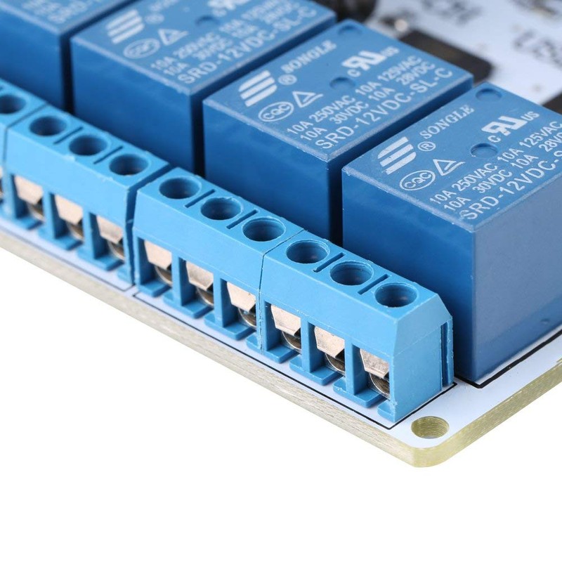 8-Channel 12V USB Relay Board, 8-Channel 12VDC Type-B USB Relay