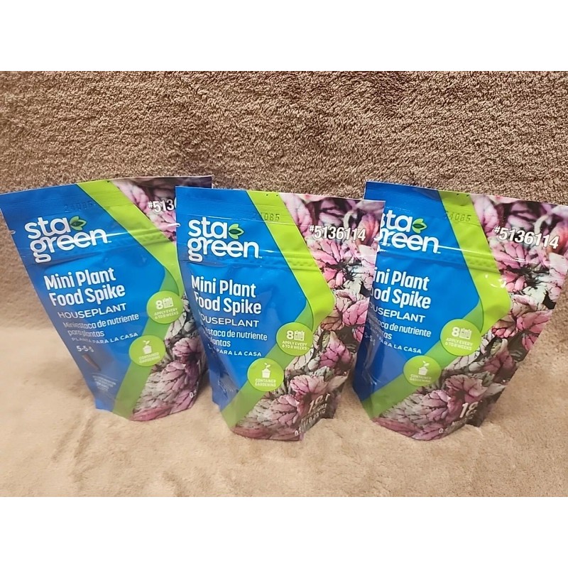 STA-GREEN Lot of 3: STA-GREEN Mini Plant Food Spike Houseplant
