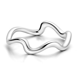 Parmuz 925 Sterling Silver Rings for Woman Dainty Stackable CZ Star Moon Cross Eternity Engagement Bands Ring for Her