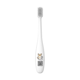 LiveOrals Kids Edu Toothbrush(White) - Fun QR Song for Brushing, Dual Microfine Bristles, Compact 1.8cm Head, Ergonomic Handle, Gentle Care for Kids’ Gums and Teeth
