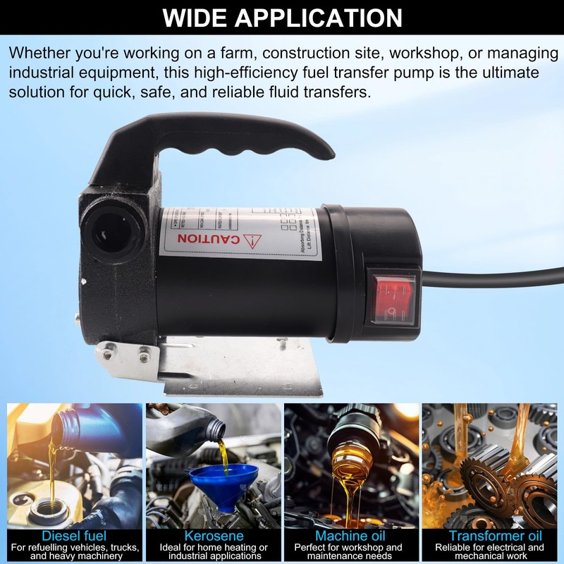 Diesel Transfer Pump 12V DC 10GPM Portable Fuel Transfer Pump