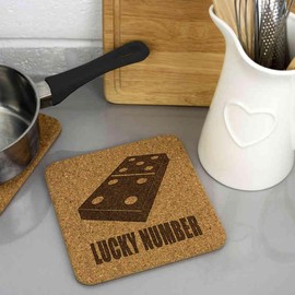 'Domino Tile of Fortune' Square Cork Trivet/Pot Stand (TR00030210)