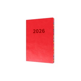 Collins - Edge Rainbow - 2026 12 Month Calendar Year Planner, Week-To-View Diary, A5 Soft Cover - Red (ED153.U15-26)