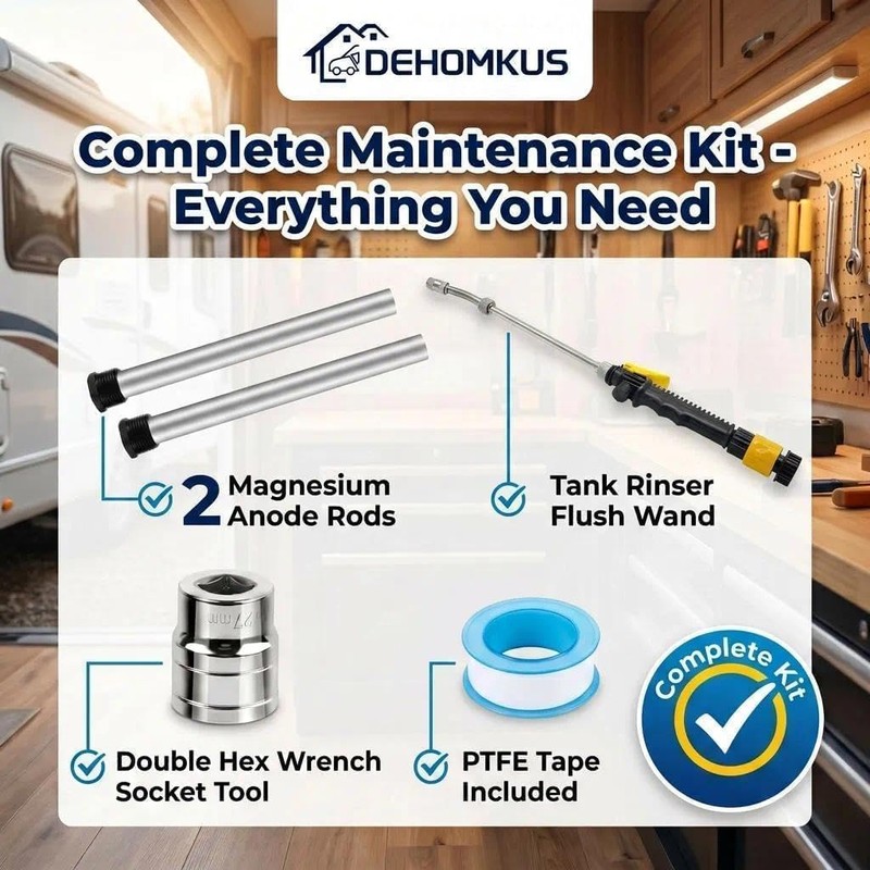 DEHOMKUS RV Anode Rod Kit 9.25" 3/4"NPT for Suburban Mor-Flo