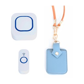 Classroom Doorbell together with Button Holder for Classroom Management, AC Doorbell with Teacher Lanyard Pouch ID Holder, Classroom Teacher Must Haves, Doorbell for Teachers, Light Blue