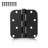 KNOBWELL 30 Pack Matte Black Door Hinges 4" x 4"