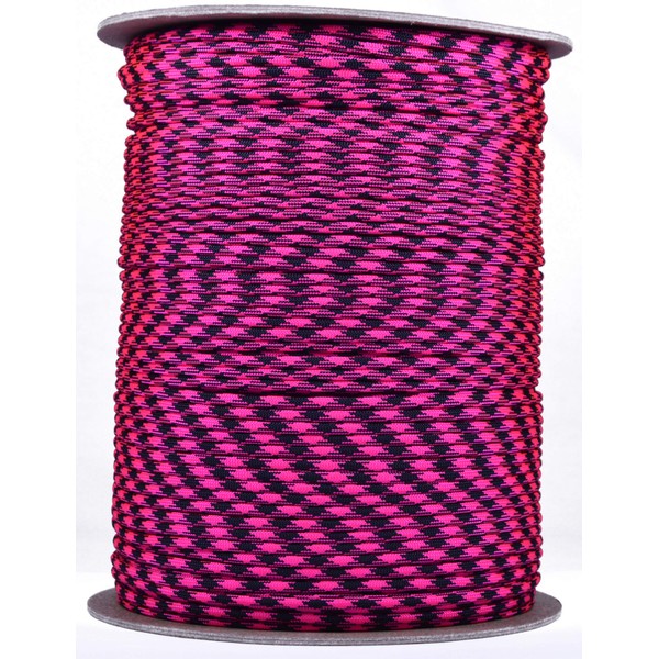 10', 25', 50', 100, 250', 1000' Hanks of Parachute 550 Cord Type III 7 Strand Paracord - Rose Noche - 100 Feet