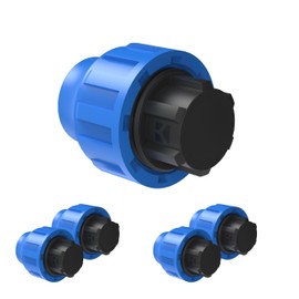 Kirchhoff Fitting End Piece | Plastic | 25 mm | for HDPE Pipe | Set of 5 | Various Sizes | DVGW Tested | Drinking Water Quality | Made in EU, Black, 984846617-5