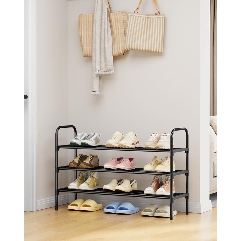 Kitsure Shoe Rack - 3-Tier Space-Saving Shoe Organizer & Shoe