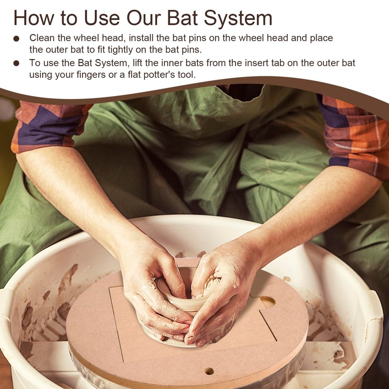 LEOLIO Pottery Wheel Bat System, Upgraded 12” Round Outer Bat