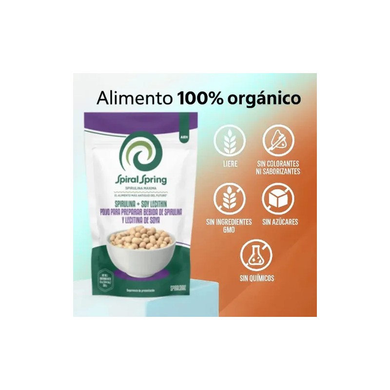 Espirulina + Lecitina De Soya 2 Bolsas De 200grs C/u