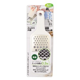 PEARL METAL CC-1202 White Grater, Total Length 10.6 x 3.8 x Height 1.0 inches (27 x 9.8 x 2.5 cm), Fluffy, Super Light Grater for Daikon Radish