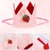 Berry First Birthday Hat for Girls, Sweet Pink Strawberry Crown