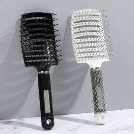 Zero-point Volume Up Boar Bristle Cushion Paddle Brush Root Hair Comb - WDC74E9_White／FREE / 영점 볼륨 업 돈모 쿠션 패들 브러쉬 뿌리 머리빗 - WDC74E9_화이트／FREE
