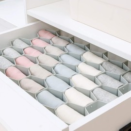 poeland Drawer Divider Organizer 8pcs DIY Plastic Grid Honeycomb Drawer Divider Grey