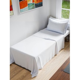 Cot Sheet Set 25” x 75” – Easy-Fit Cot Size Mattress Sheets – Ideal for Narrow Twin, Camper Bunk, RVs, Twin Bunks, Day Care and Camping Cots - Cot Size Fitted Sheet fits 6” to 10” Mattresses – White