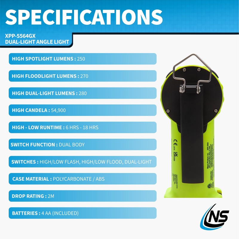 Nightstick XPP-5564GX Intrant Duo Intrinsically Safe Turbo Dual-Light Angle Light