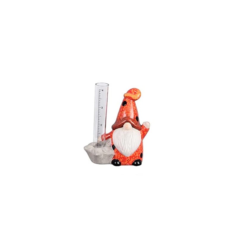 The Bridge Collection Cute Garden Gnome Rain Gauge (Ladybug)