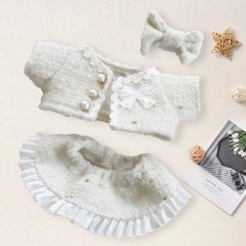 CPCOIN Doll Clothes 3 Piece Luxury Chic Style Dress Set for 17cm Dolls (NO Doll) Premium Fashion Dresses with Bow Headpiece Dolls Accessories for Display (Style 4)