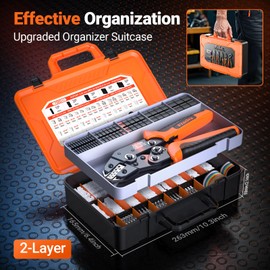 Preciva Crimping Tool Connector kit, 21 Types ST-PH 2.0mm, JST-XH 2.5mm & 2.54mm Dupont Connector Kit, AWG 28-16 Ratcheting Crimper Suit for Dupont, JST-XH, JST-PH, ATX, EPPCIE, SATA Series