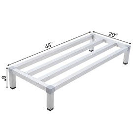 GAOMON Dunnage Rack 48'' x 20'',8 Inches Above Ground Level,Aluminum Dunnage Rack 1500 Lb Capacity,Low Shelf for Floor Used for Storage In Kitchens, Restaurants, Supermarkets,Grocery Stores