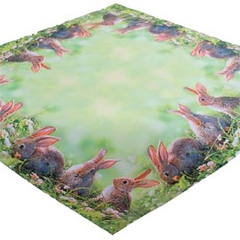texpot Tablecloth 85 x 85 cm with print Easter bunnies Easter spring