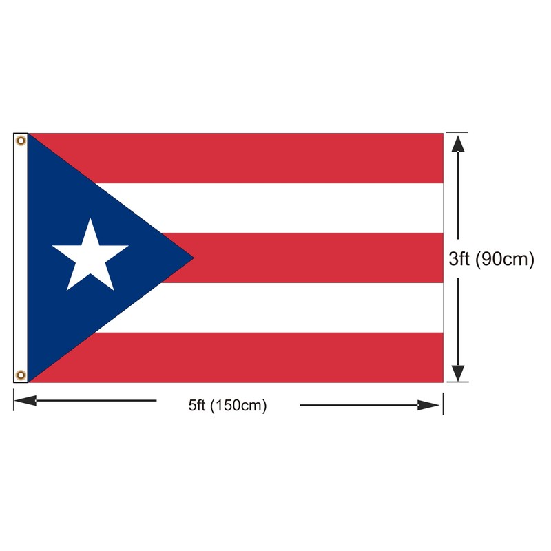 PinkDisplay North America flag Puerto Rico 3x5ft(90x150cm) eyelets and double