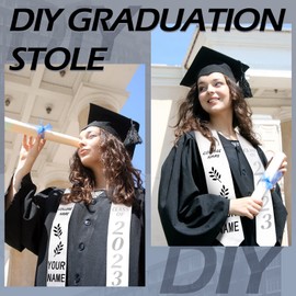 Geyoga 24 Pieces Unisex Graduation Stole Plain Graduation Sash Honor Stole for Graduation Students, 70 Inches (White)