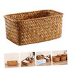 KOMBIUDA Rattan Storage Basket Handwoven Storage Basket Seagrass Woven Basket