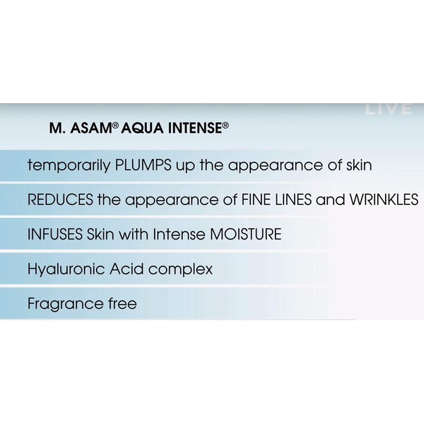 M. Asam Aqua Intense Face Moisturizer – Supreme Facial Moisturizer with Hyaluronic Acid targets fine lines & wrinkles & provides intense Moisture, for all skin types, 1.69 Fl Oz