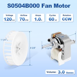 S0504B000 Bathroom Fan Motor Replacement Compatible with Broan Nutone769RL, 769RL B Unit, 769RL-R01, 763RLN, 763RL, 763RLN-R01, 769RFT-R01, VF707RCN, VF705RCN Exhaust Fan Motor 70 CFM