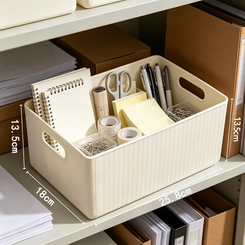 Small Narrow Storage Bins 10.2"(L)×7.1"(W)×5.3"(H) Foldable Plastic Baskets
