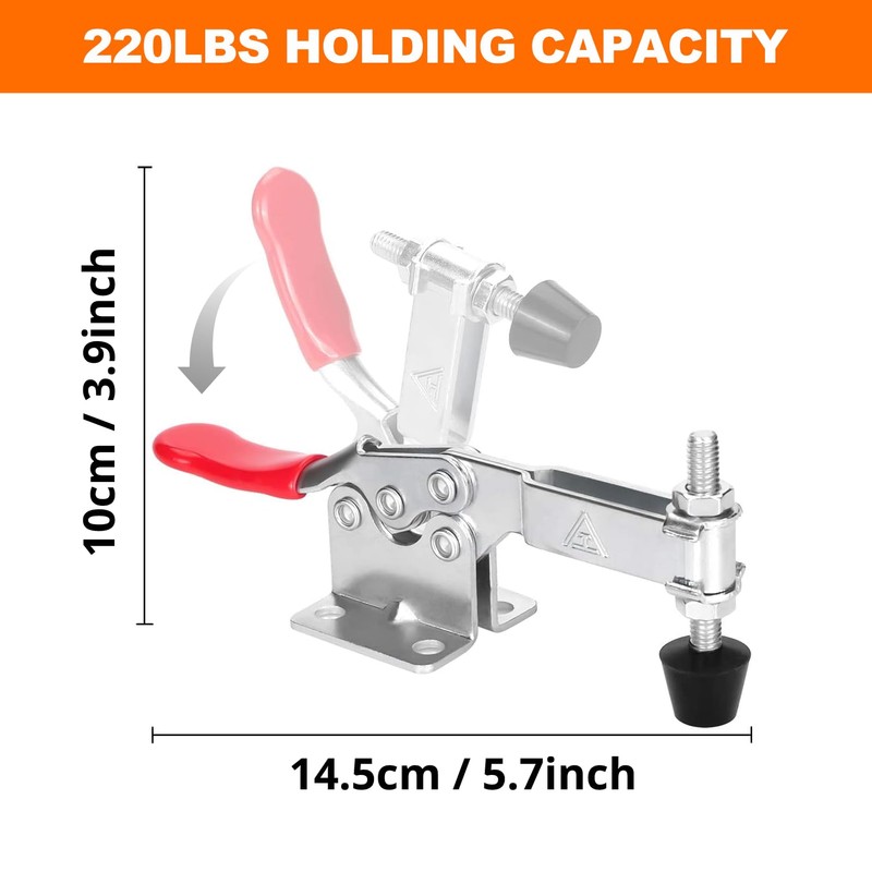 Chfine 10 Pack Toggle Clamps, Hold Down Clamp 220Lbs Holding