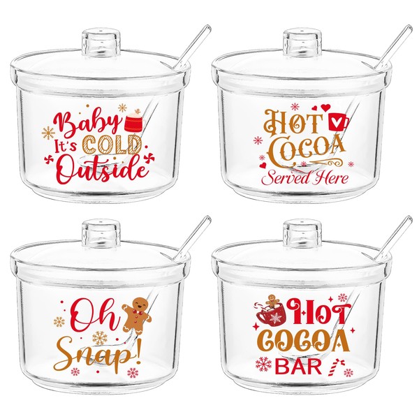 Qeinwha 4 PCS Hot Cocoa Bar Accessories Hot Chocolate Bar