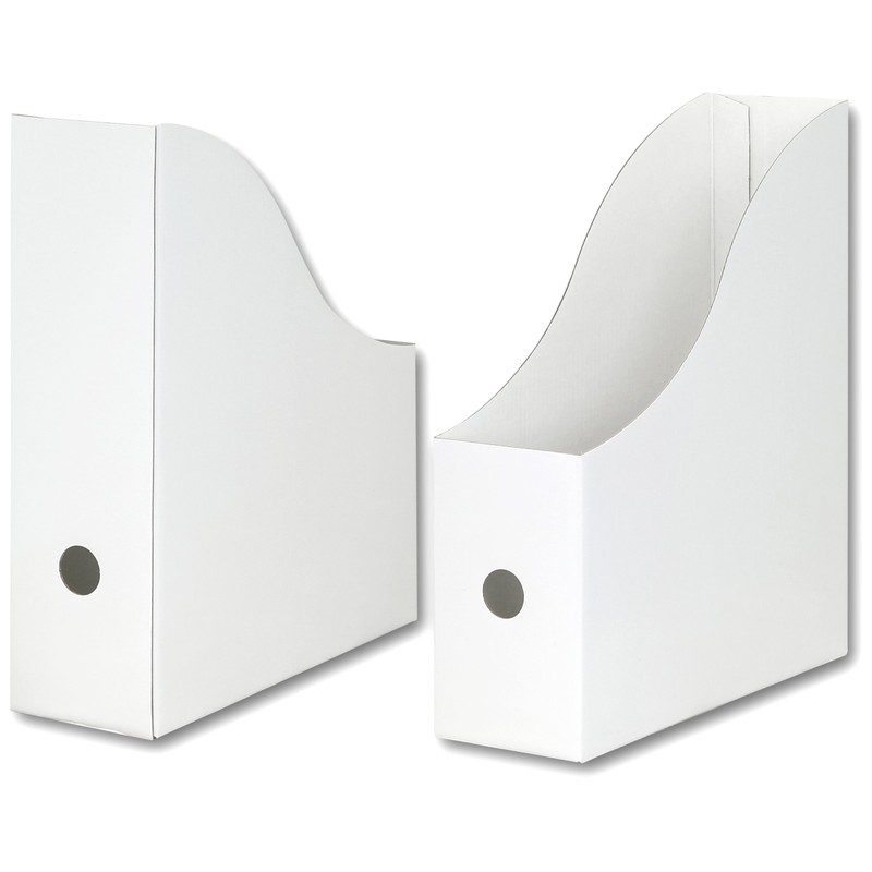 Simple Houseware White Magazine File Holder Organizer Box (Pack of